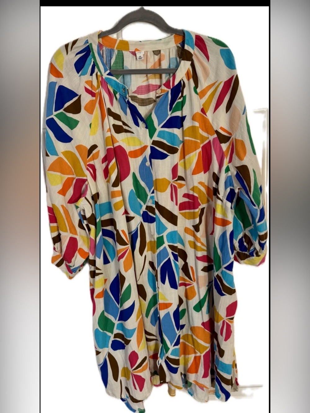 Tabitha Brown for Target Botanical Print Cover-Up Beach Dress | 3X | Pockets